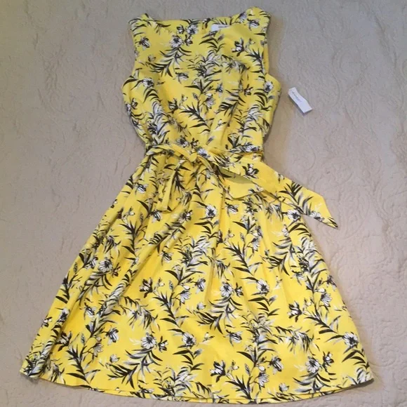 slim fit dress slacks Yellow Floral Rayon Dress for Women in India main image 0